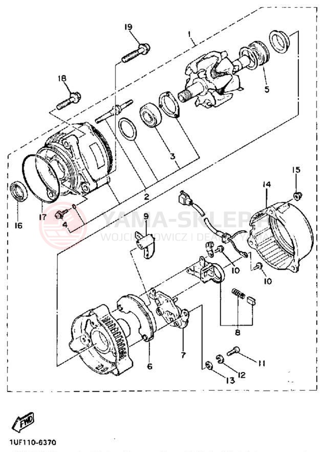 Schemat "prądnica" do Yamaha FAZER FZX700SC/FZX700S
