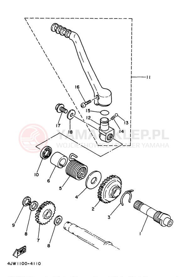 Schemat "rozrusznik" do Yamaha WR250ZJ