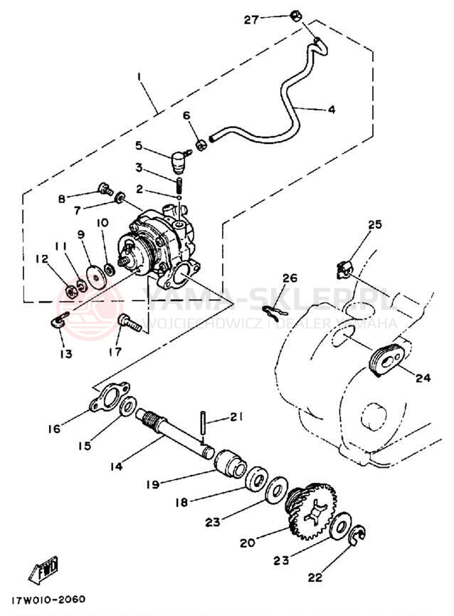 Schemat "Pompa olejowa" do Yamaha DT50LC/DT50A