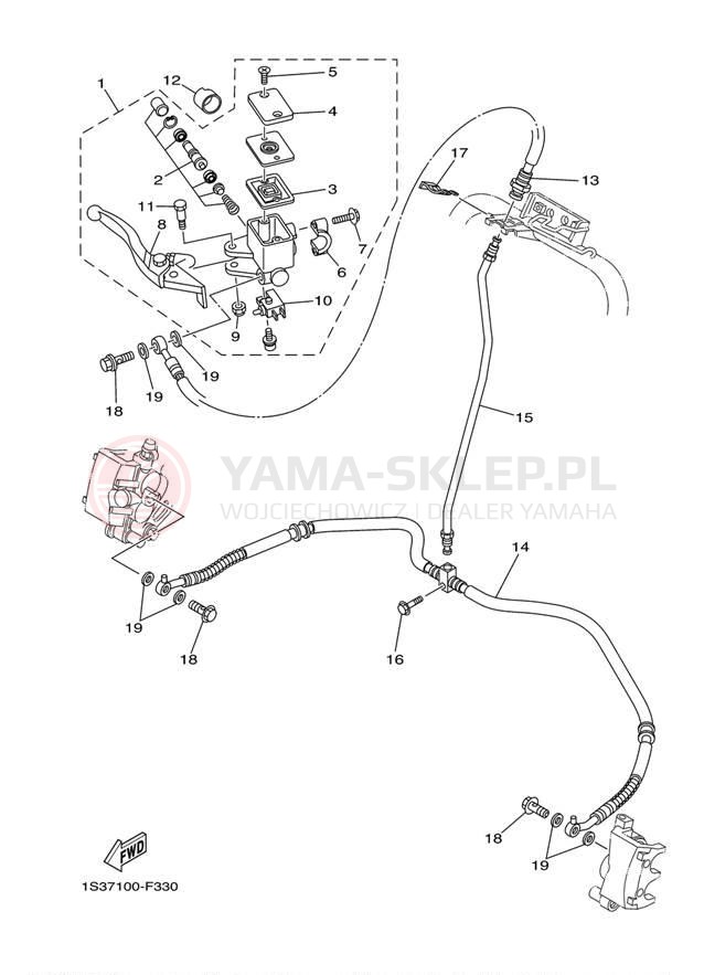 Schemat "Pompa hamulcowa przednia" do Yamaha RAPTOR 700 YFM70RW