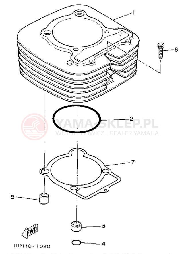 Schemat "cylinder" do Yamaha YFM350XD