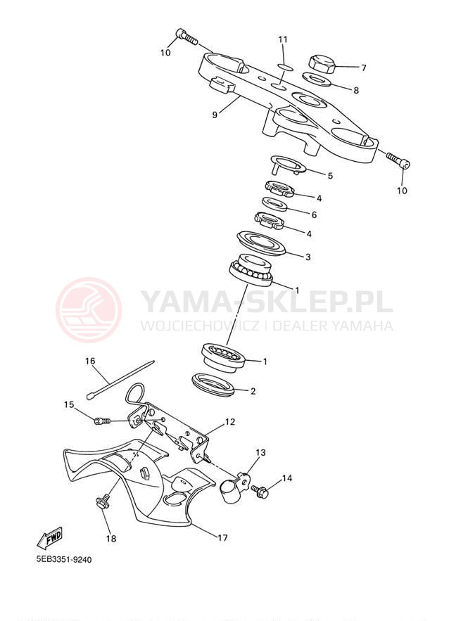 Schemat "Półki zawieszenia" do Yamaha R6 YZFR6M/YZFR6MC