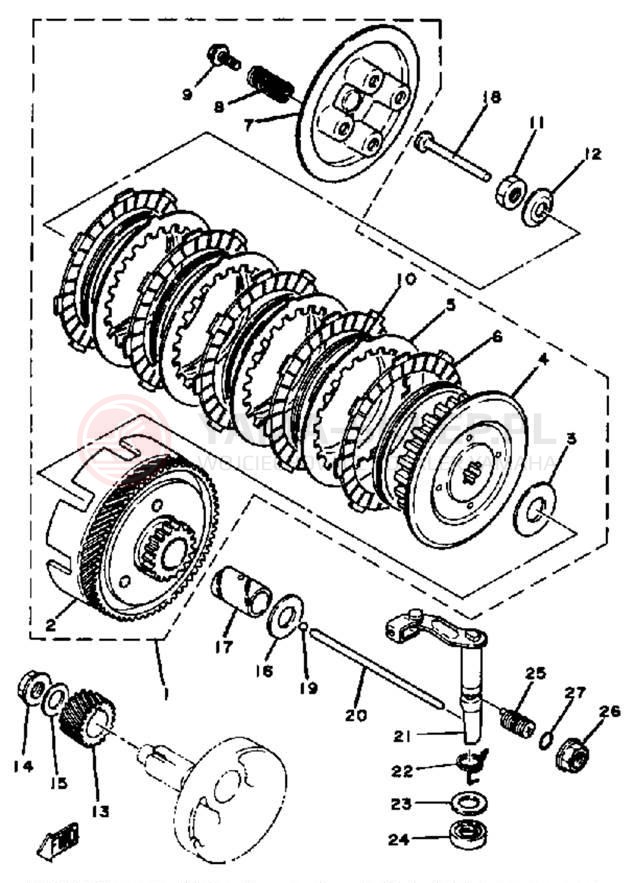 Schemat "sprzęgło" do Yamaha MX100K
