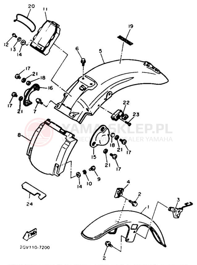 Schemat "błotnik" do Yamaha VIRAGO 535 XV535TC/XV535T