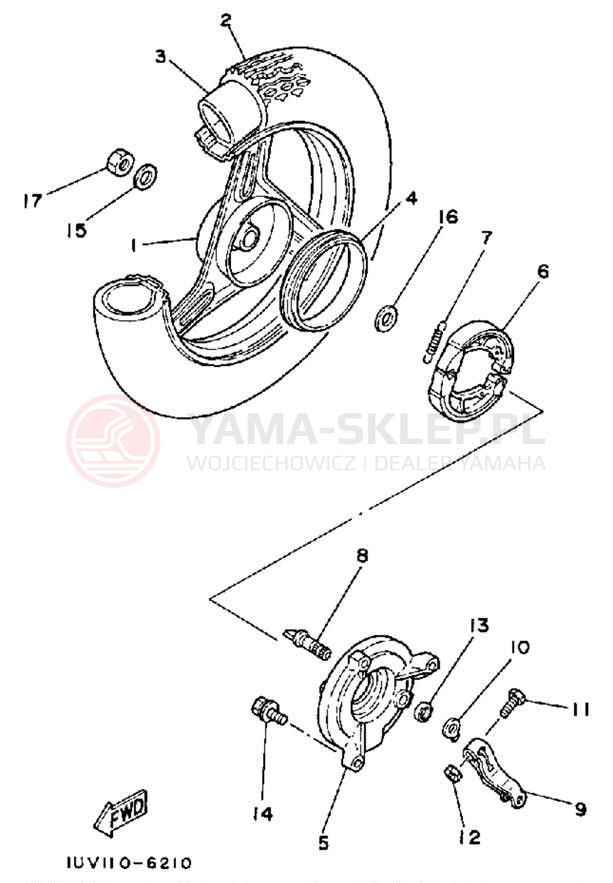 Schemat "Koło tył" do Yamaha CE50ES