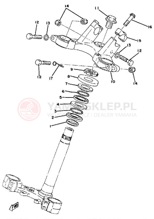 Schemat "Półki zawieszenia" do Yamaha DT250E/DT400E