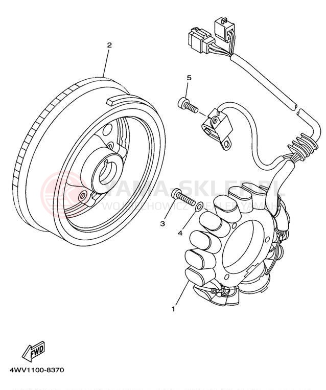 Schemat "prądnica" do Yamaha GRIZZLY YFM600FWAK/YFM600FWAK