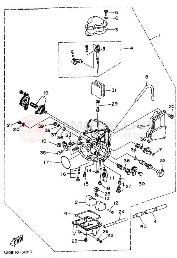 Schemat "Gaźnik" do Yamaha WARRIOR YFM350XF_M