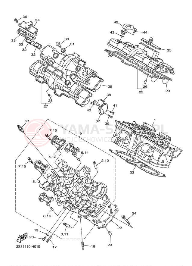 Schemat "głowica" do Yamaha V MAX VMX17YB/VMX17YCB