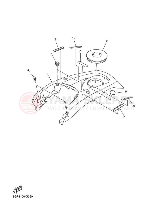 Schemat "INSTRUMENT PANEL" do Yamaha PHAZER XTX PZ50XTEW