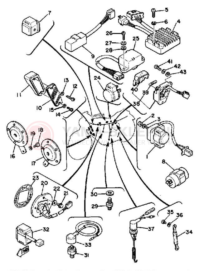 Schemat "układ elektryczny" do Yamaha XS1100SG
