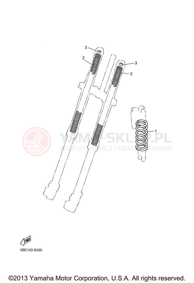 Schemat "Zawieszenie przód" do Yamaha WR450F WR450FV