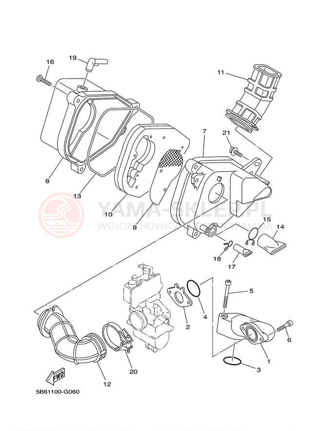 Schemat "Wtrysk paliwa" do Yamaha TTR110E TTR110EX