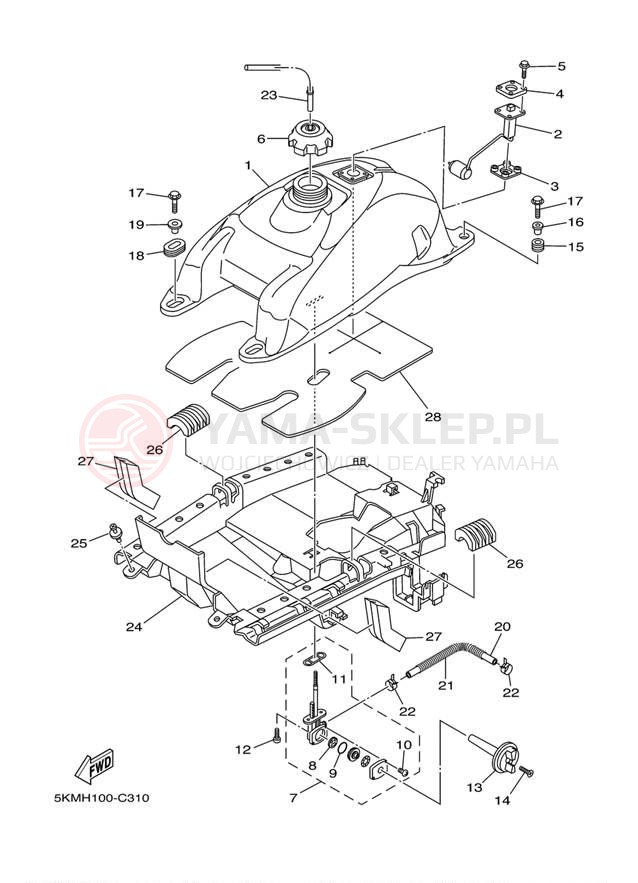 Schemat "zbiornik paliwa" do Yamaha GRIZZLY 660 YFM660FS