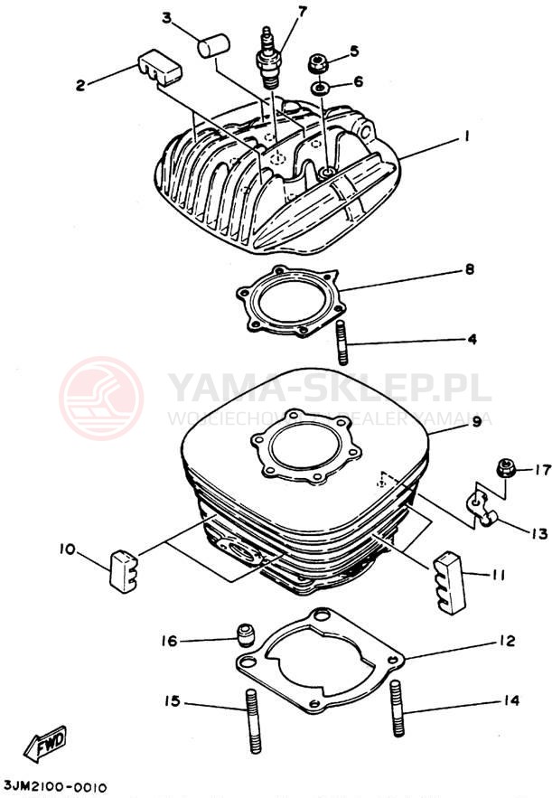 Schemat "cylinder" do Yamaha BLASTER YFS200F