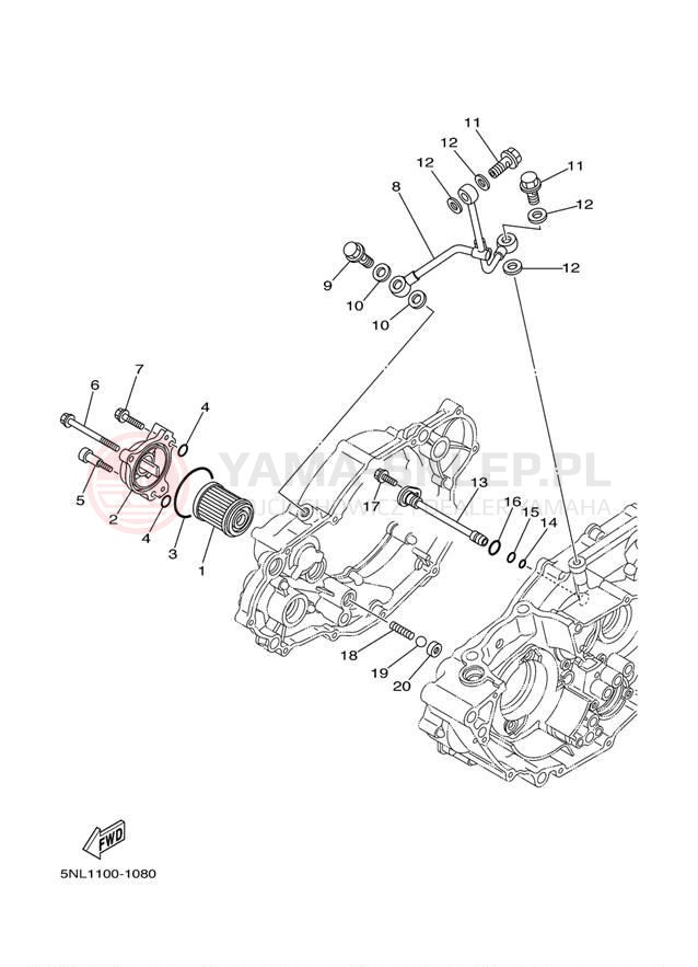 Schemat "Filtr oleju" do Yamaha YZ250F YZ250FP