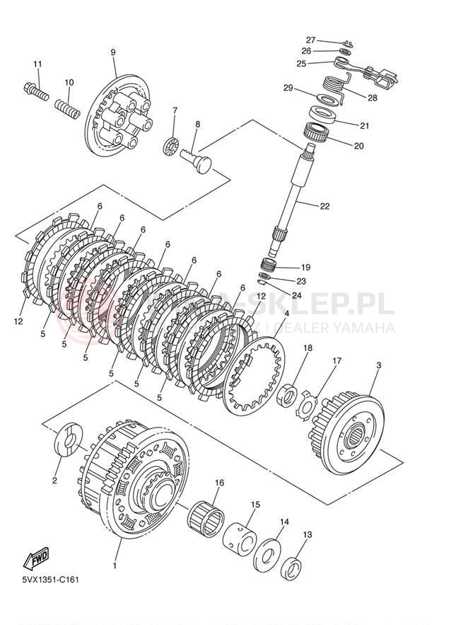 Schemat "sprzęgło" do Yamaha FZ6 FZS6WC/FZS6W