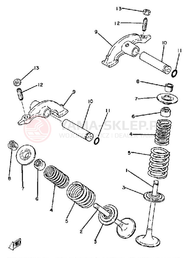 Schemat "zawory" do Yamaha SR250J