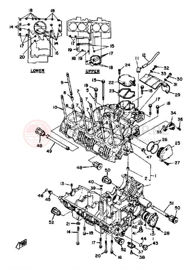 Schemat "Obudowa silnika" do Yamaha XS1100SG