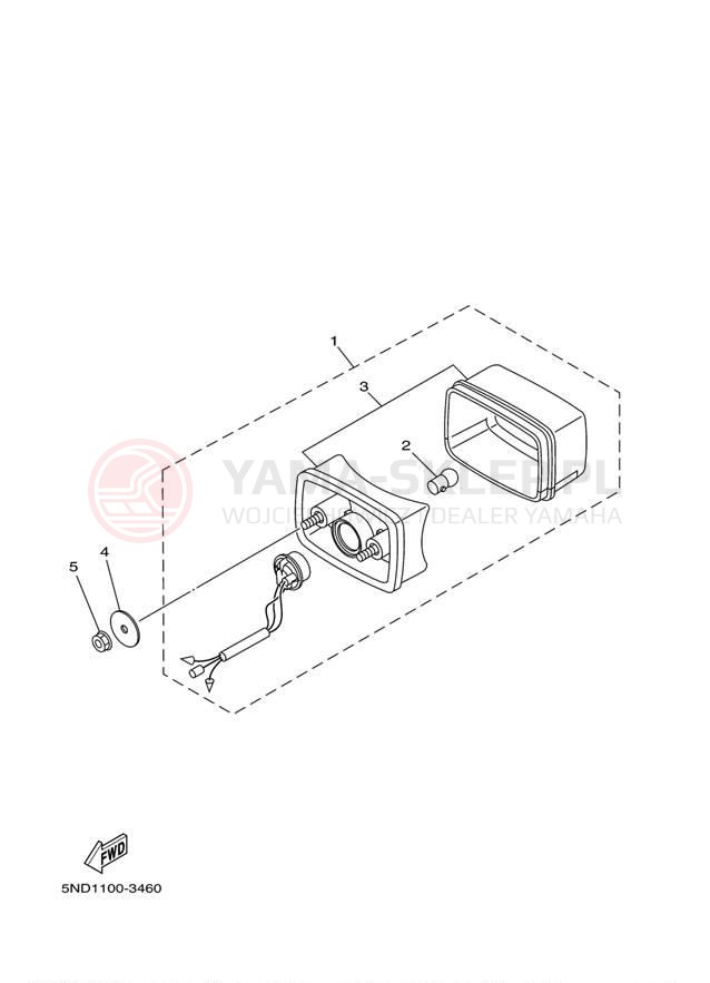 Schemat "lampa tył" do Yamaha KODIAK 400 4WD YFM400FAR