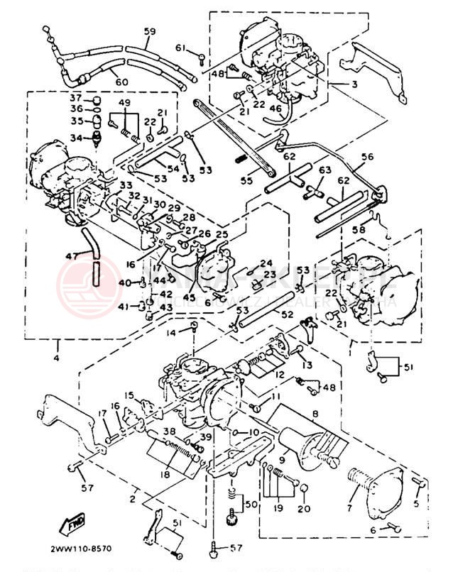 Schemat "Gaźnik" do Yamaha VENTURE ROYAL XVZ13DUC/XVZ13DU