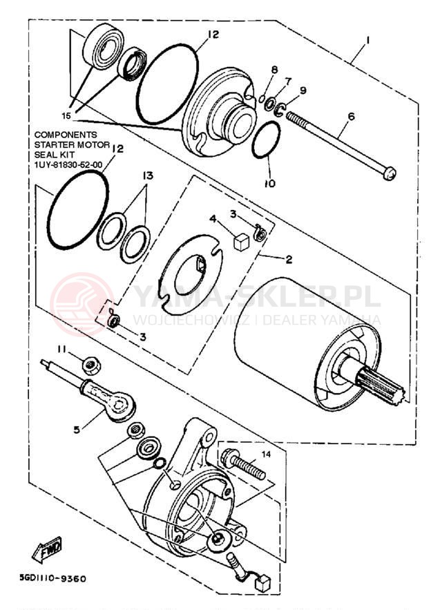 Schemat "rozrusznik" do Yamaha WARRIOR YFM350XW