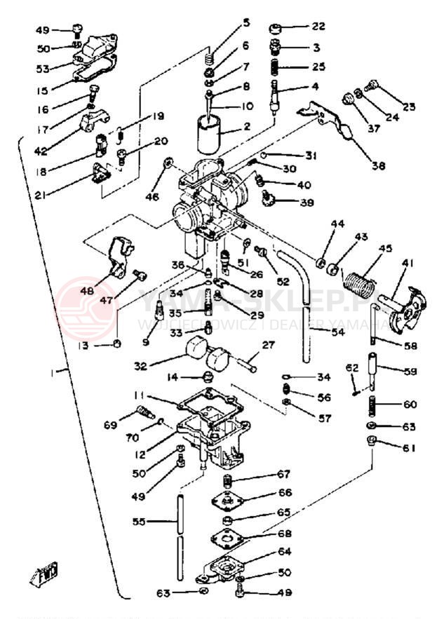 Schemat "Gaźnik" do Yamaha XT250H