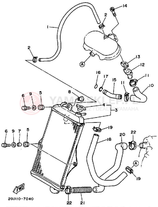 Schemat "Układ chlodzenia" do Yamaha BANSHEE YFZ350B_MN
