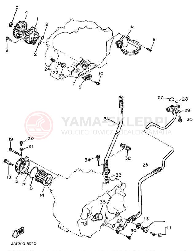 Schemat "Pompa olejowa" do Yamaha XT600S/XT600SC