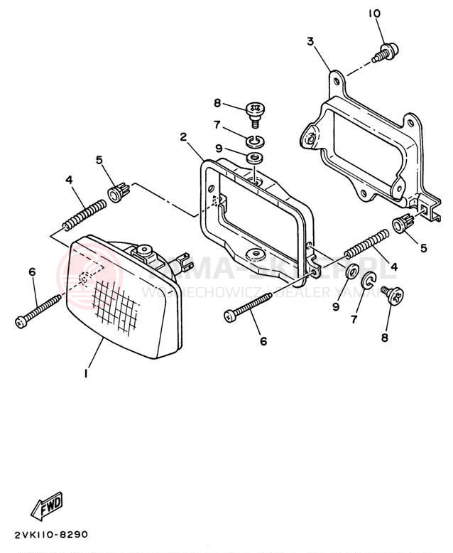 Schemat "Lampa przód" do Yamaha RAZZ SH50L