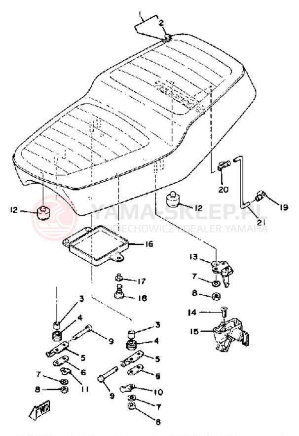 Schemat "siedzenie" do Yamaha XS750SF