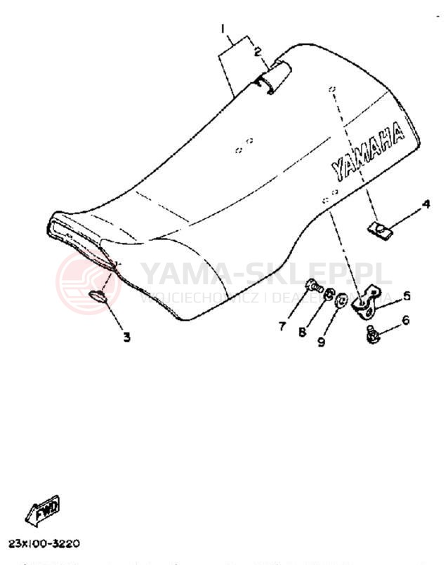 Schemat "siedzenie" do Yamaha YZ490 YZ490K