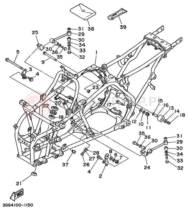 Schemat "rama" do Yamaha BANSHEE YFZ350L