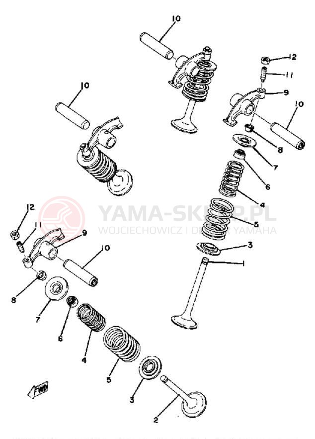 Schemat "zawory" do Yamaha XS400G