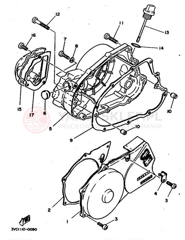 Schemat "Pokrywa silnika" do Yamaha RT180G