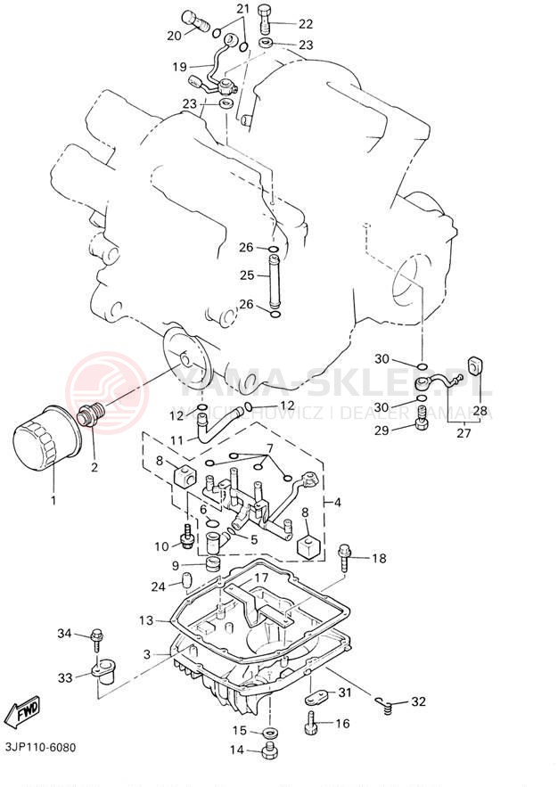 Schemat "Filtr oleju" do Yamaha V-MAX VMX1200P/VMX1200PC
