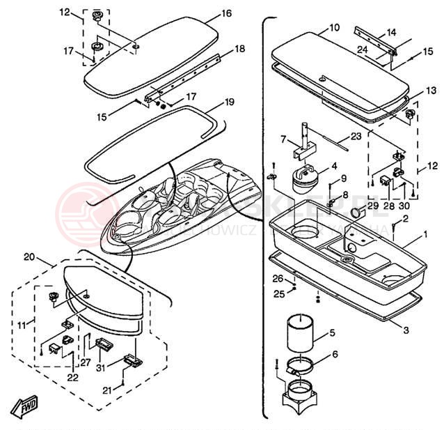 Schemat "DECK HATCH" do Yamaha LS2000 LST1200X