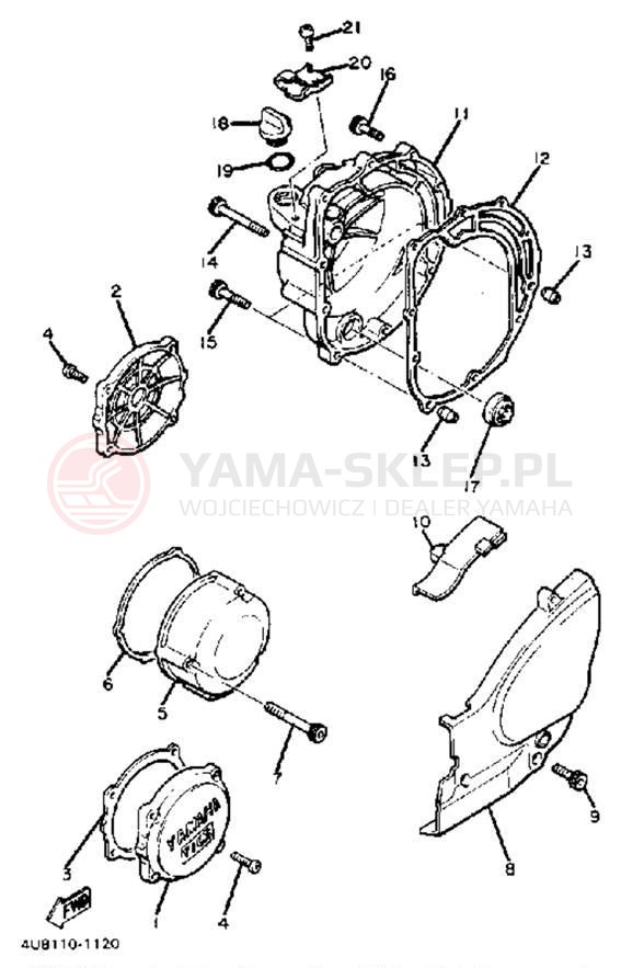 Schemat "Pokrywa silnika" do Yamaha XJ550K