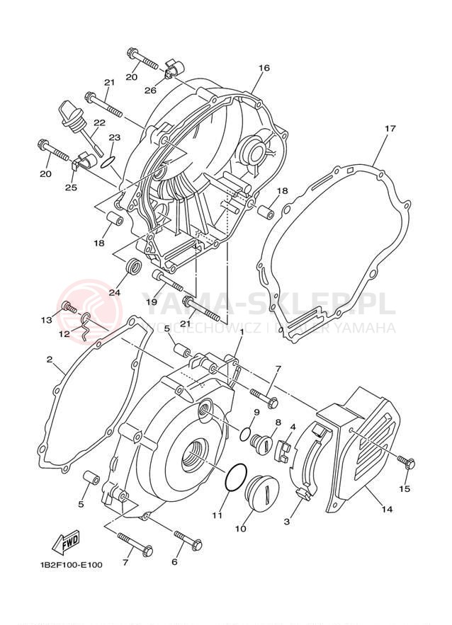 Schemat "Pokrywa silnika" do Yamaha TT-R125LE TTR125LEW/TTR125EW