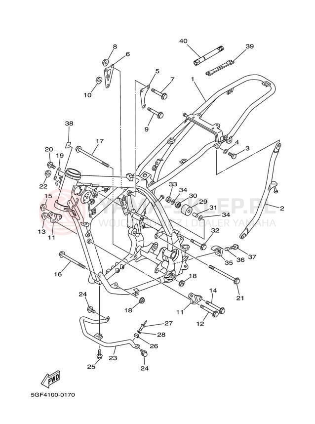 Schemat "rama" do Yamaha TT-R250 TTR250T/TTR250TC