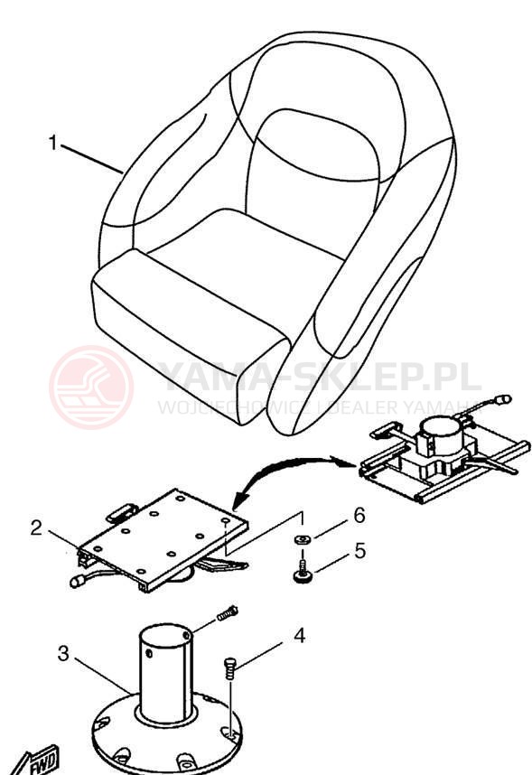 Schemat "SWIVEL SEAT" do Yamaha LX210 LST1200AD