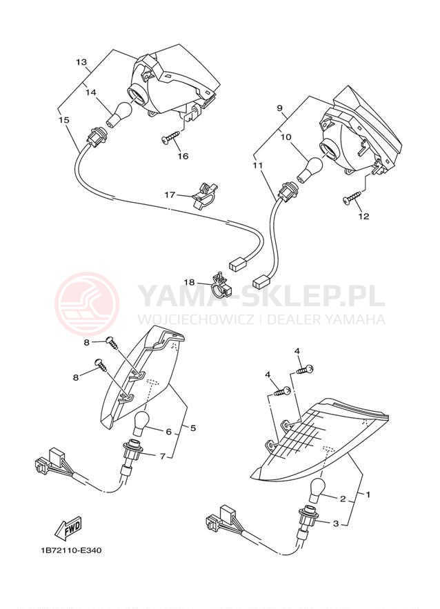 Schemat "kierunkowskazy" do Yamaha MORPHOUS CP250XL