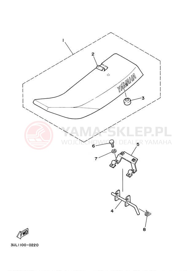 Schemat "siedzenie" do Yamaha RT100 RT100M