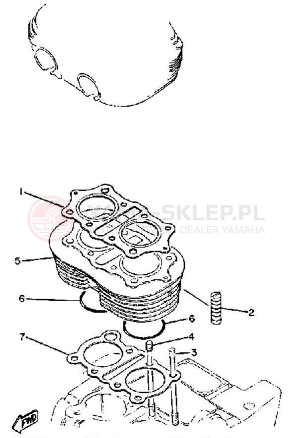 Schemat "cylinder" do Yamaha XS400 XS400H