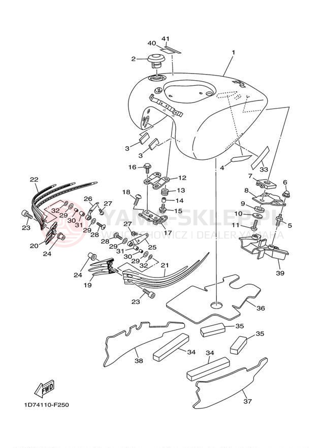 Schemat "zbiornik paliwa" do Yamaha ROADLINER S XV19SW/XV19SWC