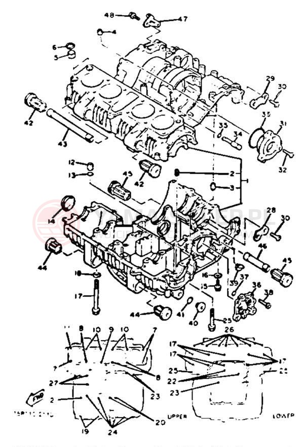 Schemat "Obudowa silnika" do Yamaha XJ750J