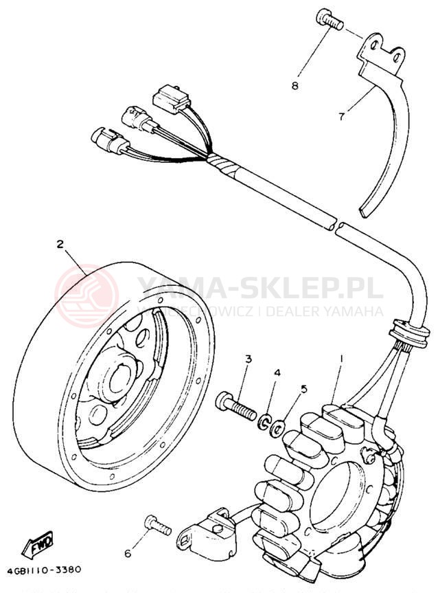 Schemat "prądnica" do Yamaha KODIAK 4WD YFM400FWE_