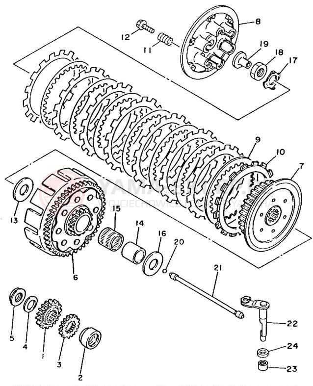Schemat "sprzęgło" do Yamaha YZ250E1
