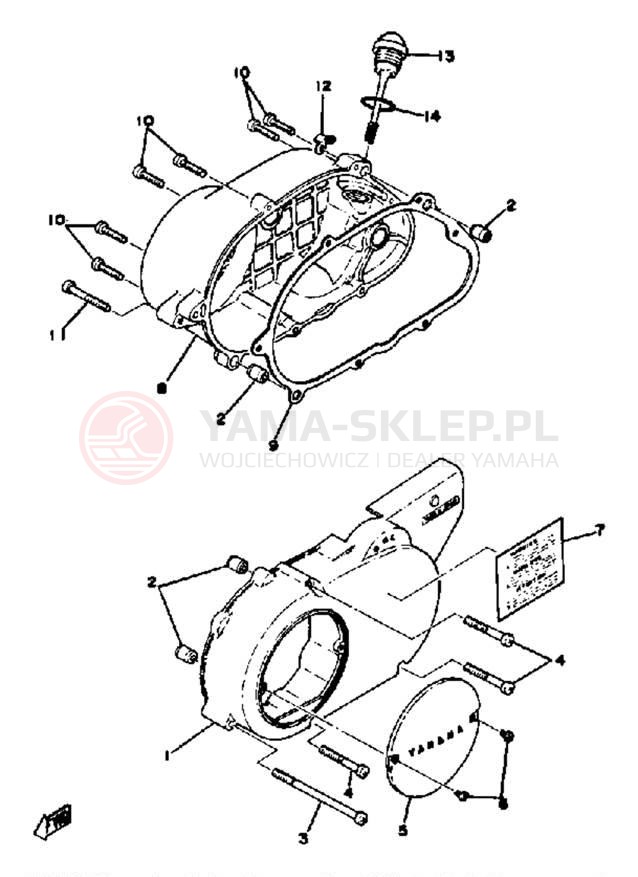Schemat "Pokrywa silnika" do Yamaha LB802AC