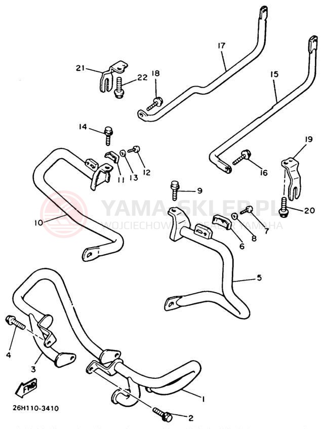 Schemat "osłona / stelaż" do Yamaha XVZ12TDK